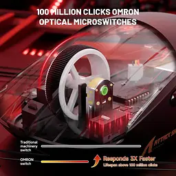 Бездротова миша ATTACK SHARK X8 Ultimate 42000 DPI PAW3950MAX,8K Sensor,Nordic 54L15 Чорна - мініатюра 8