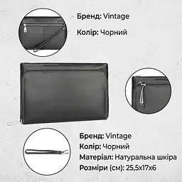 Барсетка чоловіча в гладкій шкурі 14970 Vintage коричневий - мініатюра 3