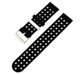 Подвійний ремінець з перфорацією для годинника Samsung Galaxy Watch 3 45 мм (SM-R840) Black White - мініатюра 3