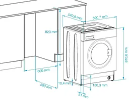 Пральна машина Beko вбудована WITC7612B0W - 55см./7 кг./1200 об/15 програм/LED дисплей/А+++ (WITC7612B0W) - мініатюра 2