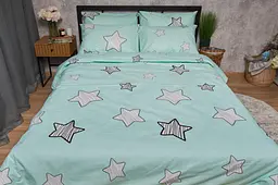 Комплект постільної білизни Moon&Star Бязь Gold Люкс Child Stars євро 200х220 наволочки 4х50х70 - мініатюра 4