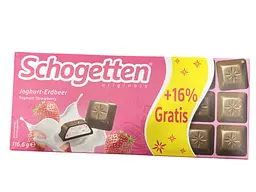 Молочний шоколад Schogetten з йогуртово-полуничною начинкою 116 г (4000607002922)