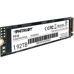Накопичувач SSD 1.92TB Patriot P310 M.2 2280 PCIe NVMe 3.0 x4 TLC (P310P192TM28) - мініатюра 2