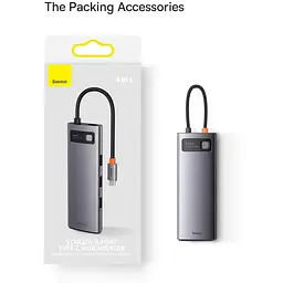 USB type C HUB Baseus 8 in 1 PD100W 4K 60 Гц USB 3.0 10 Гб/с - мініатюра 9