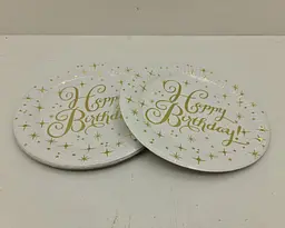 Тарілки паперові одноразові дитячі "Happy Birthday золото" 18 см, 10 шт No35 (1 пачка) - мініатюра 4