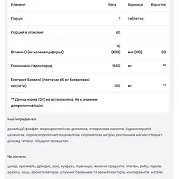 Підтримка суглобів та зв'язок Mason Natural з босвеллією 60 таблеток - мініатюра 4