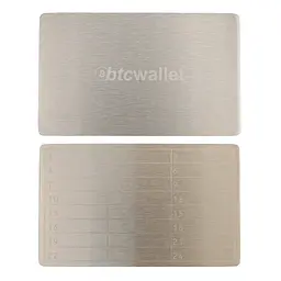 Метал для зберігання сід-фрази Btcwallet Mini Plate, пластина 1 шт 55×90 мм + гравірувальна ручка - мініатюра 4