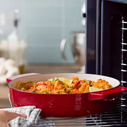 Сотейник KitchenAid чавунний з кришкою 26 см 2.77 л червоний (CC009009-001) - мініатюра 4