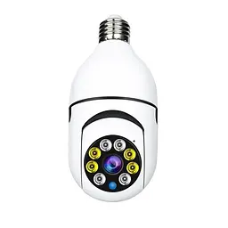 Панорамна IP WiFi камера відеоспостереження Kerui лампочка CAMERA CAM L1 E27 WIFI IP 360/90 біла - мініатюра 3
