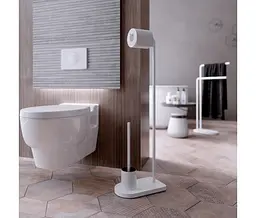 Підставка з тримачем туалетного паперу і йоржиком Sonia Nomad 176243, Білий - мініатюра 3