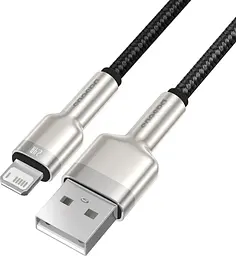 Кабель Baseus Cafule Metal USB to Lightning 2.4A 0.25m Black (CALJK-01) [78967] - мініатюра 3