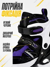 Дитячі ролики та ковзани 2 в 1 31-34 для хлопчика і дівчинки, розсувні чорно-фіолетові (49676191) - мініатюра 5
