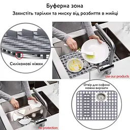 Силіконовий килимок в мийку термостійкий Nett SG-6433 - мініатюра 4