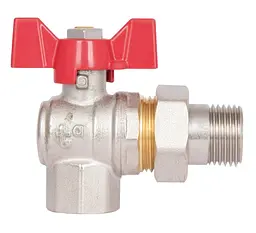 Кран кульовий Thermo Alliance "Американка" Standart 1/2" ВЗ кутовий, PN40, метелик SD222W15 - мініатюра 3