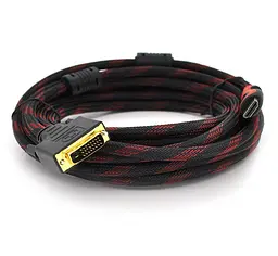 Кабель DVI-HDMI Voltronic YT-HDMI-DVI 2 феррита, оплетка, 5м - мініатюра 2