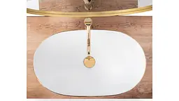 Умивальник Rea Royal Gold Edge 36x62,5 white (REA-U8570), Глянцева - мініатюра 4