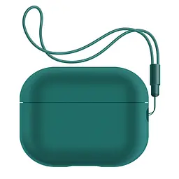 Силіконовий чохол для навушників Apple AirPods Pro 2 2022, Silicone Case with straps, зелений, захисний чохол з ремінцем, ультратонкий і легкий, повний захист, з підвіскою, м"який силікон, ArmorStandart (ARM68612)