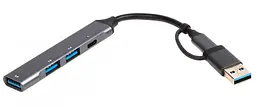 USB-Хаб Maxxter USB 3.0 HU3C-4P1CN-01 (HU3C-4P1CN-01) - мініатюра 2