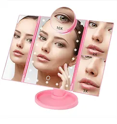 Дзеркало потрійне для макіяжу Superstar Magnifying Mirror із LED-підсвічуванням прямокутне зі збільшенням - мініатюра 3