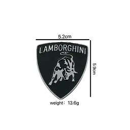 Емблема Lamborghini 59×52мм Чорна+срібло метал (на скотчі) - мініатюра 2