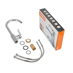 Змішувач для кухні Haiba Troya 017 Nut HB9662, Хром - мініатюра 2
