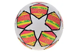 Футбольний м'яч 62/5259-2 "UCL" біла зірка з червоно-жовтим 5"