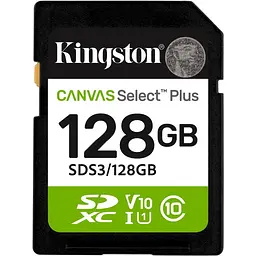 Карта пам'яті Kingston 128GB SDXC class 10 UHS-I V10 A1 Canvas Select Plus (SDS3/128GB)