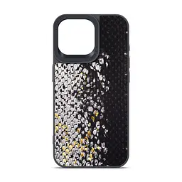 Кожаный чехол для Apple iPhone 15 Pro Max, Harder Snake Pattern, черный, термополиуретан ТПУ + экокожа с текстурой змеиной кожи, панель, защита корпуса, противоударный, микрофибра, рамка вокруг камеры, защита всего корпуса, (ARM76799)