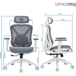 Крісло офісне Officepro Atlas OC630-W-DG-DG White/Dark Gray (OC630-W-DG-DG) - мініатюра 6