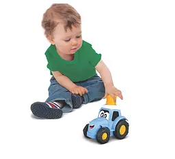 Трактор іграшковий Bb Junior Press & Go блакитний (16-89026BU) - мініатюра 2