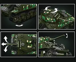 Конструктор танк на радіокеруванні Mould King M4 Sherman Tank Technik військова техніка для дорослих та дітей 950 деталей - мініатюра 3