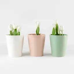 Горщик для квітів МВМ My Home, 16 см, білий (DH-FLOWERS-29 WHITE) - мініатюра 3