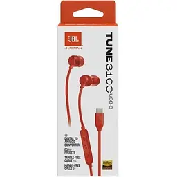 Навушники провідні юсб JBL T310C USB-C (JBLT310CRED) червоні JBLT310CRED - мініатюра 5