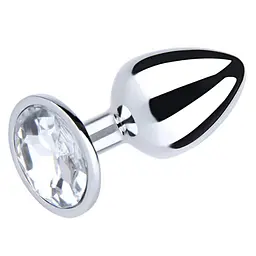 Анальна пробка Fantasy Silver Butt Plug Diamond S 7 см (білий) - мініатюра 4