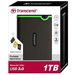 Зовнішній жорсткий диск Transcend StoreJet 25M3S 1 TB Iron Gray [TS1TSJ25M3S] [48533] - мініатюра 3