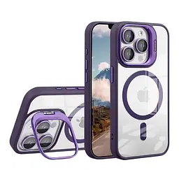Чохол із підставкою MagSafe TPU PC Metal Stand Case Apple iPhone 13 Pro Dark Purple