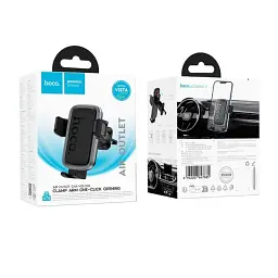 Автотримач для телефону HOCO H78 Vista push-type car holder (air outlet) Black Metal Gray - мініатюра 5