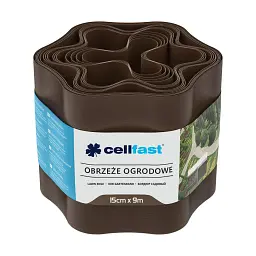 Садова огорожа Cellfast газонна, бордюрна, хвиляста, 15смх9м, коричневий (30-012H)