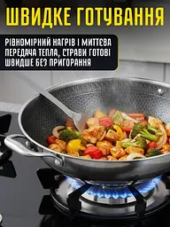 Велика вок- сковорода зі стільниковим антипригарним покриттям - мініатюра 5