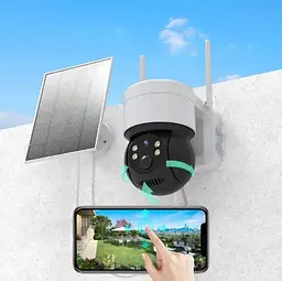 Вулична Wi-Fi камера відеоспостереження Solar Wi-Fi Camera Q6 Захист IP65 Сонячна батарея Білий - мініатюра 6