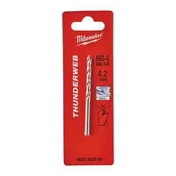 Свердло по металу THUNDERWEB HSS-G MILWAUKEE DIN338, діаметр 4,2x75х43мм