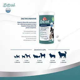 Пивні дріжджі для собак та котів 8in1 Excel Brewers Yeast, 330 г 780 шт. (660894 /115717) - мініатюра 4