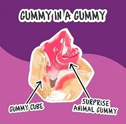 Жувальні цукерки Amos Juicy Drop Gummy Mystery Cube Wild Berry 142г - мініатюра 4