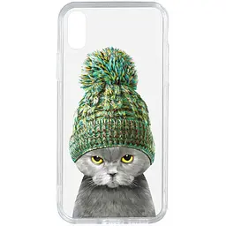 Чехол-накладка Toto Acrylic+TPU Print Case Apple iPhone X/XS #7 Cat In Hat Transparent