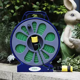Гнучкий садовий шланг поливний з котушкою 15 м Garden Hose з пістолетом розпилювачем 7 режимів, зелений з синім (7028299354) - мініатюра 10