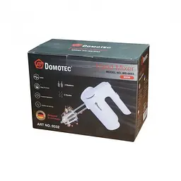 Міксер Domotec R.6653 ручний, 800 Вт, з насадками для тіста та збивання, білий - мініатюра 3
