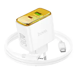 Зарядний пристрій Hoco CS42A USB/ Type-C PD 30W QC білий + кабель Type-C to Lightning - мініатюра 5