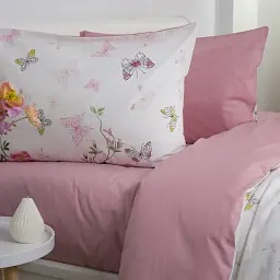 Комплект постільної білизни ТЕП Pink Butterflies полуторний білий ранфорс - мініатюра 4
