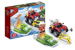 Конструктор "Пожежні" 7118 (62 елм.) Катер та позашляховик / BanBao