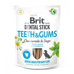 Ласощі для собак Brit Dental Stick Teeth&Gums здорові ясна і зуби, ромашка і шавлія, 7 шт, 251 г (112102)